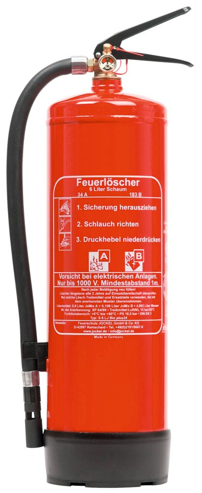 Feuerlöscher 6 KG Pulver inkl. Wandhalterung